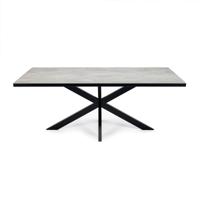 Stalux Eettafel 'Gijs' 200 x 100cm, kleur zwart / beton Stalux Eettafel 'Gijs' 200 x 100cm, kleur zwart / beton