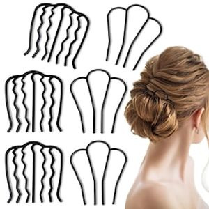 6 stuks haar zijkam metalen haarkam clips franse twist kam voor opgestoken broodje vintage haar zwarte haarspelden haar kam haaraccessoires voor vrouwen en meisjes Lightinthebox