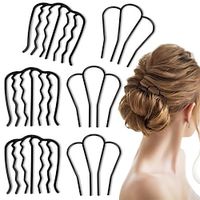 6 stuks haar zijkam metalen haarkam clips franse twist kam voor opgestoken broodje vintage haar zwarte haarspelden haar kam haaraccessoires voor vrouwen en meisjes Lightinthebox
