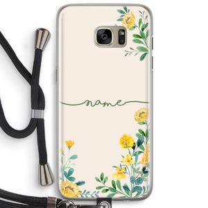 Gele bloemen: Samsung Galaxy S7 Edge Transparant Hoesje met koord