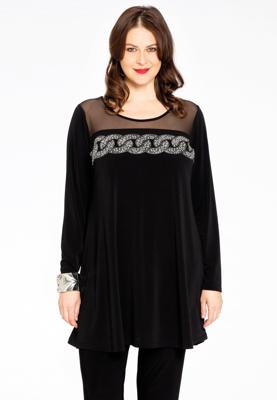 Yoek Tuniek wide bottom ketting | Zwart | Maat 50/52