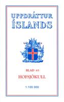 Wandelkaart - Topografische kaart 65 Atlaskort Hofsjokull | Ferdakort
