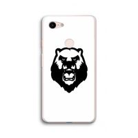 Angry Bear (white): Google Pixel 3 XL Transparant Hoesje