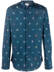 PS Paul Smith chemise en coton biologique à imprimé graphique - Bleu