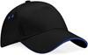 Beechfield CB15C Ultimate 5 Panel Cap - Sandwich Peak - Black/Bright Royal - One Size