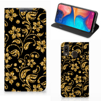 Samsung Galaxy A30 Smart Cover Gouden Bloemen