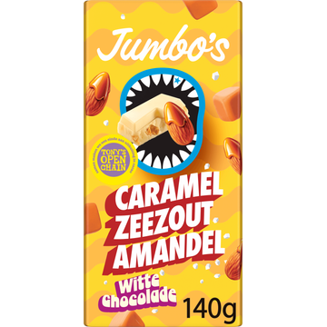Jumbo&apos;s Witte Chocolade Caramel Zeezout Amandel 140 g