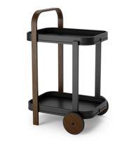 Trolley Umbra Bellwood Met Opberplek 53 x 44 x 80 cm Staal Zwart en Walnoot