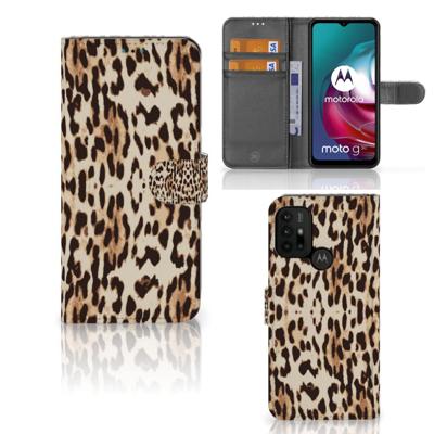 Motorola Moto G10 | G20 | G30 | Telefoonhoesje | Met pasjeshouder | Leopard