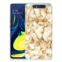 Samsung Galaxy A80 TPU Siliconen Hoesje Marmer Goud - thumbnail