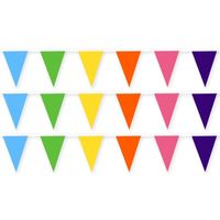 3x Gekleurde stoffen vlaggenlijnen/slingers 10 meter - thumbnail