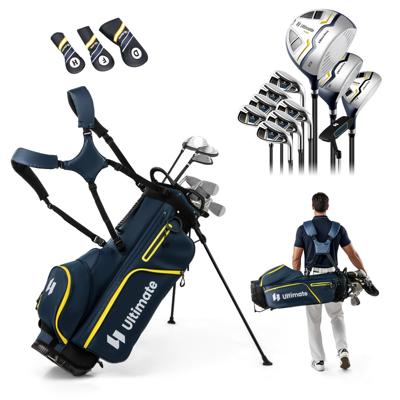 Complete Set Golfclubs voor Heren Draagbare Golftas met Statief Driver #1 460CC Wood #3 Hybride Ijzers #5 #6 #8 #9 #P #S Putter