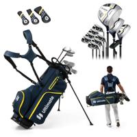 Complete Set Golfclubs voor Heren Draagbare Golftas met Statief Driver #1 460CC Wood #3 Hybride Ijzers #5 #6 #8 #9 #P #S Putter