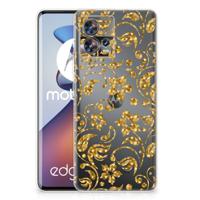 Motorola Edge 30 Fusion | TPU Case | Gouden Bloemen