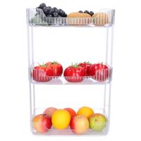 Badkamer/keuken organizer - transparant - metaal - 3 lagen - 30 x 17 x 46 cm - douche rek