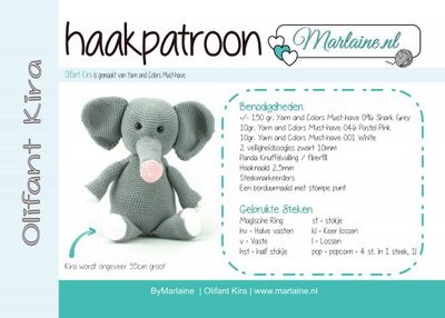 Patroonboekje Olifant Kira Patroonboekje Olifant Kira