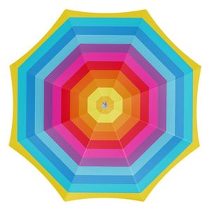 Parasol - regenboog - gestreept - D200 cm - UV-bescherming - incl. draagtas