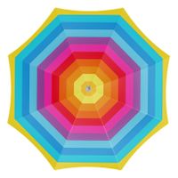 Parasol - regenboog - gestreept - D200 cm - UV-bescherming - incl. draagtas