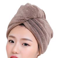 Womens Magic Quick dry Bad haar drogen handdoek Cap Bathing tool (bruin)