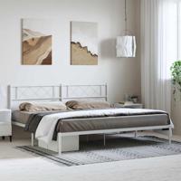 Bedframe met hoofdbord metaal wit 183x213 cm