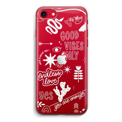 Good vibes: iPhone SE 2020 Transparant Hoesje