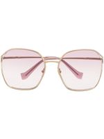 Miu Miu Eyewear lunettes de soleil à monture carrée oversize - Or - thumbnail