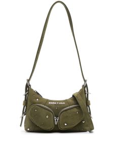 Bimba y Lola XS Pocket suede shoulder bag - Vert