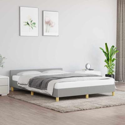 Bedframe zonder matras stof lichtgrijs 140x200 cm