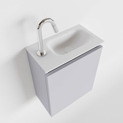 Toiletmeubel Mondiaz Ture | 40 cm | Meubelkleur Cale | Eden wastafel Talc Rechts | 1 kraangat