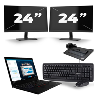 Lenovo ThinkPad L490 - Intel Core i5-8e Generatie - 14 inch - 16GB RAM - 256GB SSD - Windows 11 + 2x 24 inch Monitor
