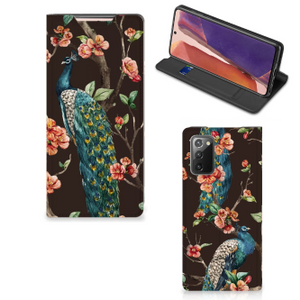 Samsung Galaxy Note20 Hoesje maken Pauw met Bloemen