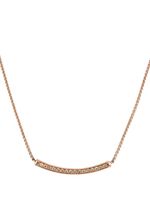 David Yurman collier Petite Pavé Bar en or rose 18ct - thumbnail