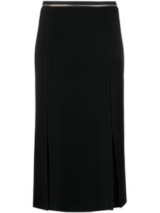 Helmut Lang jupe mi-longue droite à fentes - Noir