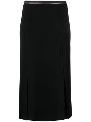 Helmut Lang jupe mi-longue droite à fentes - Noir