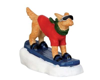 Snowboarding dog - Lemax