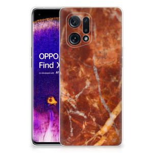 OPPO Find X5 TPU Siliconen Hoesje Marmer Bruin