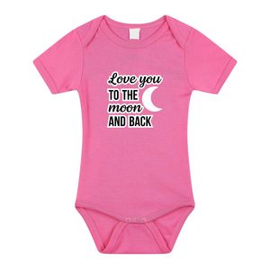 Love you to the moon cadeau baby rompertje roze baby/meisje