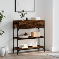 Wandtafel 72,5x25x75 cm bewerkt hout gerookt eikenkleurig - thumbnail