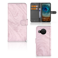 Nokia X10 | Nokia X20 Bookcase Marble Pink - Origineel Cadeau Vriendin