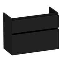Brauer Delight - Onderkast Ondiep - 80 cm - met 2 Softclose Lades Greeploos en 1 Sifon Uitsparing - Mat Zwart
