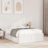 Bedframe zonder matras massief grenenhout wit 120x200 cm
