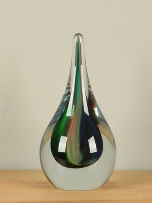 Glazen druppel Regenboog, 22 cm.