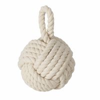 Deurstopper knoop - 1.5 kilo - creme wit - jute - 23 x 15 cm - thumbnail