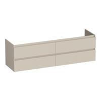 Brauer Joy - Onderkast - 160 cm - met 4 Softclose Lades Greeploos en 2 Sifon Uitsparingen - Mat Beige