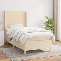 Boxspring met matras stof crèmekleurig 90x200 cm