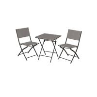 Opvouwbare tuinmeubelset van 3 met tafel en 2 stoelen, Grijs