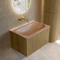 Badmeubel Mondiaz Kurve-Dlux | 70 cm | Meubelkleur Dusk | Wastafelkleur Saba | Solid surface | Wasbak midden spoelbak | Zonder kraangat(en) Badmeubel Mondiaz Kurve-Dlux | 70 cm | Meubelkleur Dusk | Wastafelkleur Saba | Solid surface | Wasbak midden spoelbak | Zonder kraangat(en)