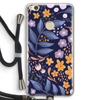 Flowers with blue leaves: Huawei Ascend P8 Lite (2017) Transparant Hoesje met koord