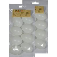 16x Plastic eitjes wit 6 cm decoratie/versiering - Feestdecoratievoorwerp - thumbnail