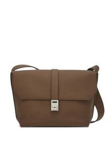 Ferragamo sac porté épaule à plaque logo - Marron